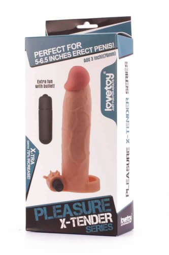 Pleasure X-Tender Vibrating Penis Sleeve 6 péniszköpeny, hosszabító