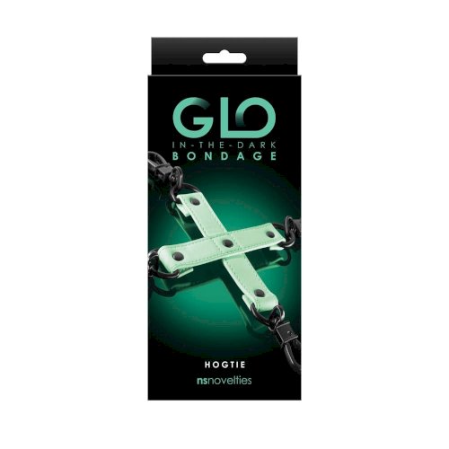 GLO Bondage - Hog Tie - sötétben zöld színben világítókötöző, bilincs