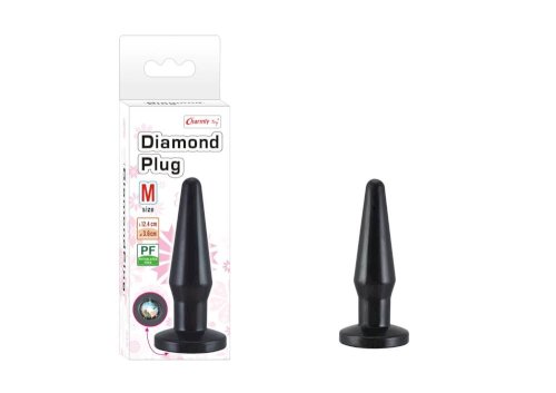 Charmly Diamond Plug M-es, fekete fenékdugó