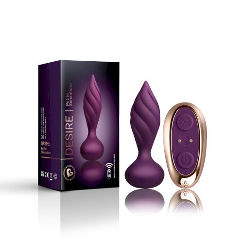 Desire - 10 rezgési és pulzációs funkcióval rendelkező, vezeték nélküli távirányítós lila fenékdugó