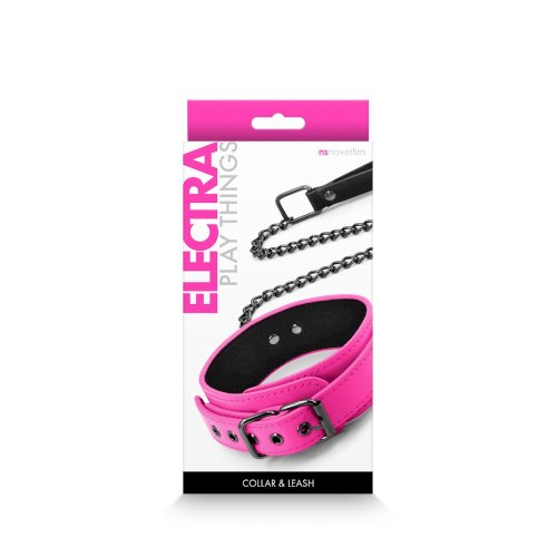 Electra - Collar & Leash - rózsaszín nyakörv